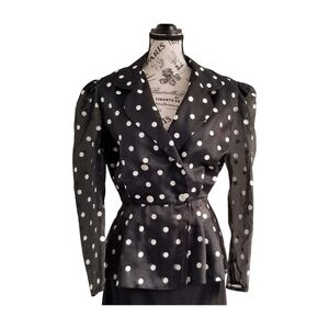 Vintage 80s Polka Dot Power Blazer — glam realness meets retro elegance.